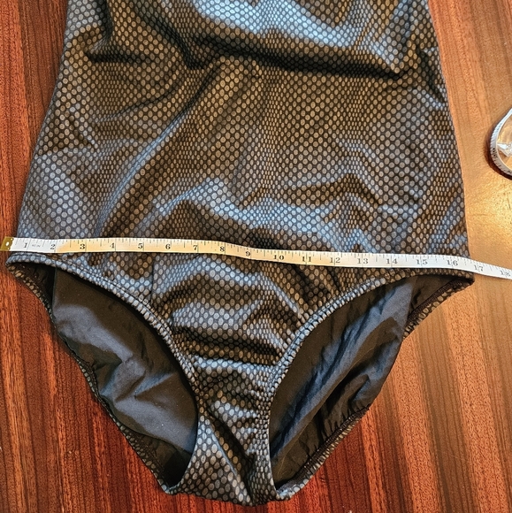 Chico’s Swim Animal Foil Black Gray Sweetheart Mio One Piece Swimsuit Sz 16 NWT - Picture 9 of 15